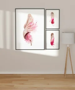 Image of a feather watercolor painting by Shayna Larsen, originals & prints available