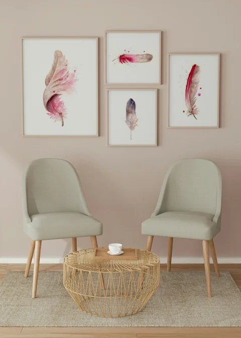 Image of a feather watercolor painting by Shayna Larsen, originals & prints available