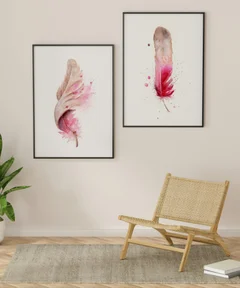 Image of a feather watercolor painting by Shayna Larsen, originals & prints available