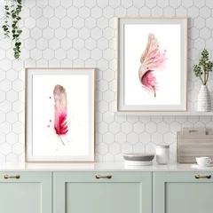 Image of a feather watercolor painting by Shayna Larsen, originals & prints available