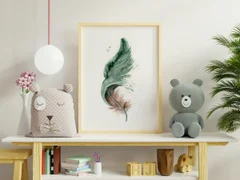 Image of a feather watercolor painting by Shayna Larsen, originals & prints available