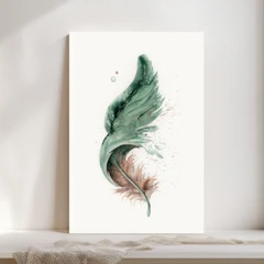 Image of a feather watercolor painting by Shayna Larsen, originals & prints available