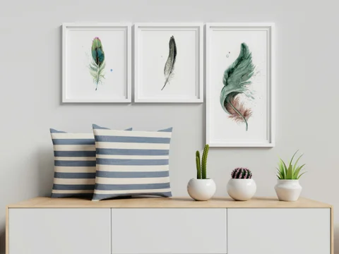 Image of a feather watercolor painting by Shayna Larsen, originals & prints available