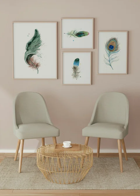 Image of a feather watercolor painting by Shayna Larsen, originals & prints available