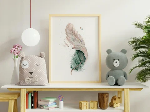 Image of a feather watercolor painting by Shayna Larsen, originals & prints available