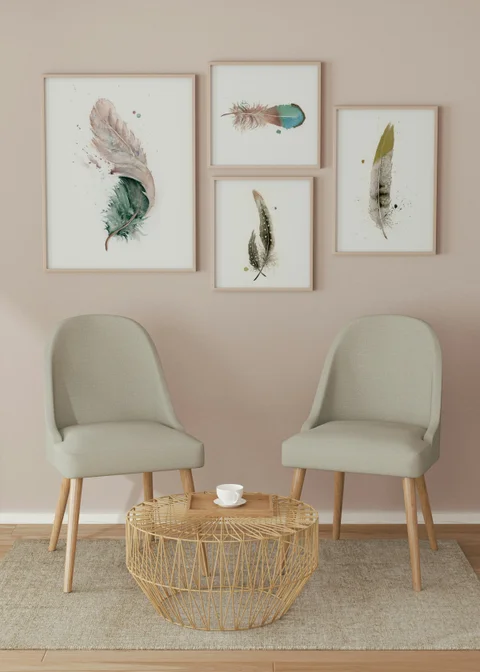 Image of a feather watercolor painting by Shayna Larsen, originals & prints available