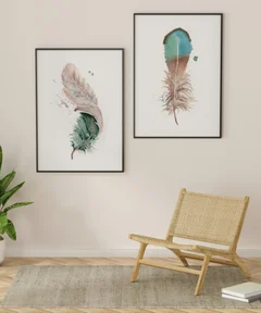 Image of a feather watercolor painting by Shayna Larsen, originals & prints available
