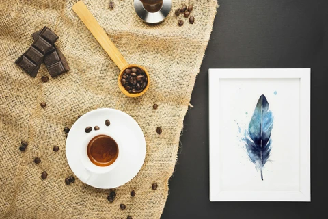 Image of a feather watercolor painting by Shayna Larsen, originals & prints available