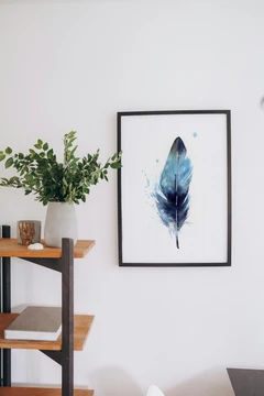 Image of a feather watercolor painting by Shayna Larsen, originals & prints available