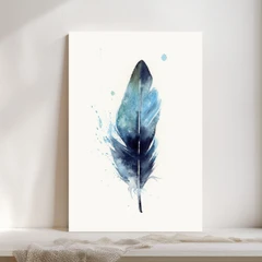 Image of a feather watercolor painting by Shayna Larsen, originals & prints available