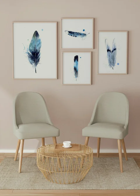 Image of a feather watercolor painting by Shayna Larsen, originals & prints available