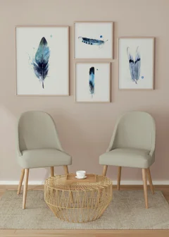 Image of a feather watercolor painting by Shayna Larsen, originals & prints available