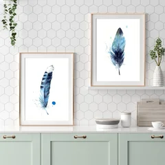 Image of a feather watercolor painting by Shayna Larsen, originals & prints available