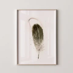 Image of a feather watercolor painting by Shayna Larsen, originals & prints available