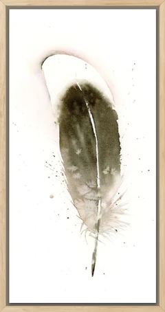 Image of a feather watercolor painting by Shayna Larsen, originals & prints available