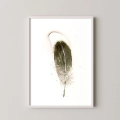 Image of a feather watercolor painting by Shayna Larsen, originals & prints available