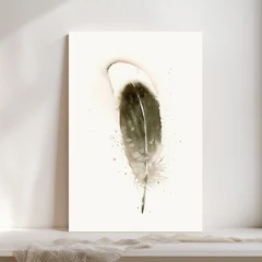 Image of a feather watercolor painting by Shayna Larsen, originals & prints available