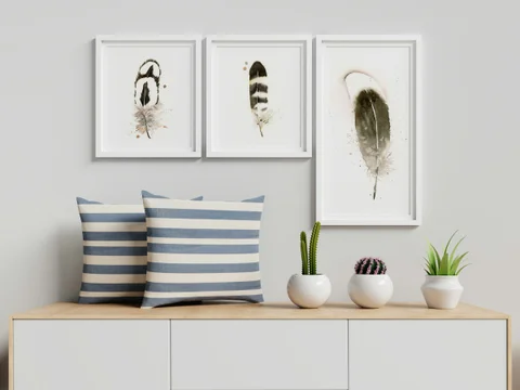 Image of a feather watercolor painting by Shayna Larsen, originals & prints available