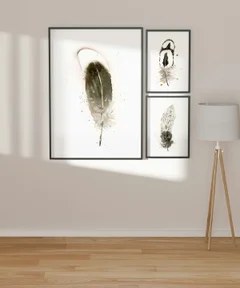 Image of a feather watercolor painting by Shayna Larsen, originals & prints available