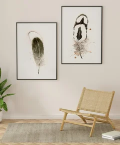 Image of a feather watercolor painting by Shayna Larsen, originals & prints available