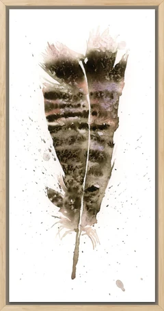 Image of a feather watercolor painting by Shayna Larsen, originals & prints available