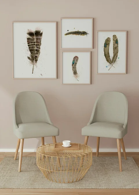 Image of a feather watercolor painting by Shayna Larsen, originals & prints available