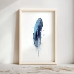 Image of a feather watercolor painting by Shayna Larsen, originals & prints available