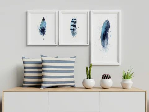 Image of a feather watercolor painting by Shayna Larsen, originals & prints available