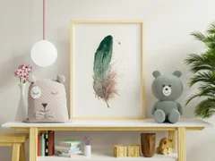 Image of a feather watercolor painting by Shayna Larsen, originals & prints available