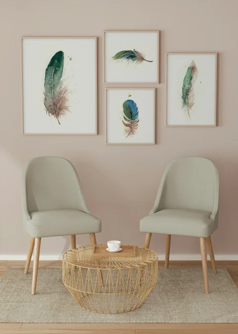 Image of a feather watercolor painting by Shayna Larsen, originals & prints available