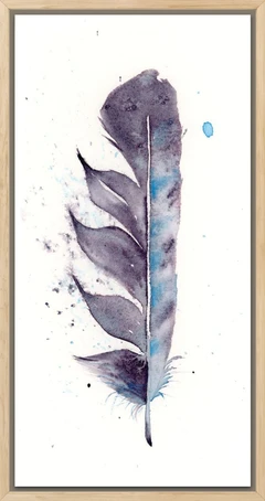 Image of a feather watercolor painting by Shayna Larsen, originals & prints available