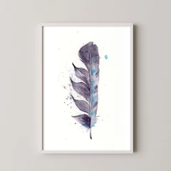 Image of a feather watercolor painting by Shayna Larsen, originals & prints available