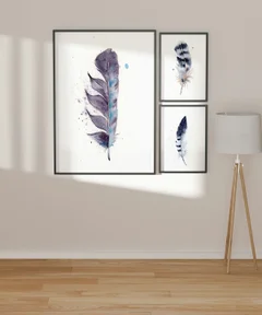 Image of a feather watercolor painting by Shayna Larsen, originals & prints available