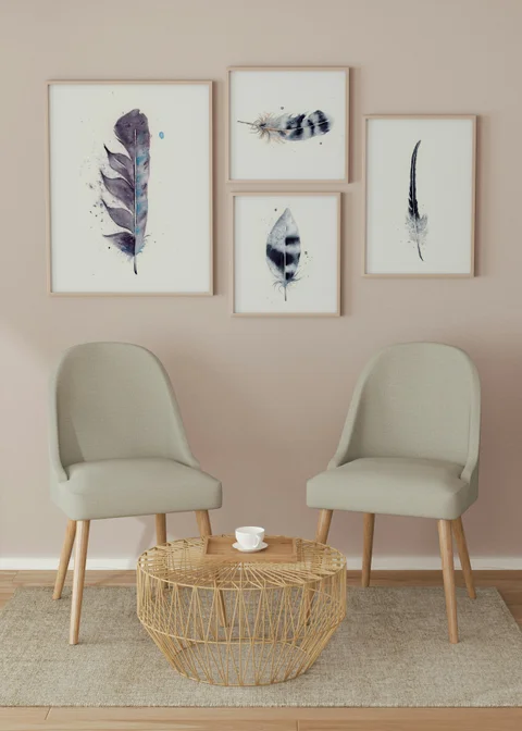 Image of a feather watercolor painting by Shayna Larsen, originals & prints available