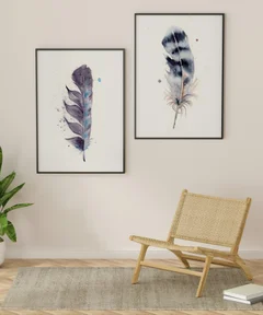 Image of a feather watercolor painting by Shayna Larsen, originals & prints available