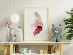 Image of a feather watercolor painting by Shayna Larsen, originals & prints available