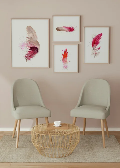 Image of a feather watercolor painting by Shayna Larsen, originals & prints available