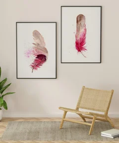 Image of a feather watercolor painting by Shayna Larsen, originals & prints available