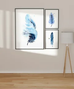 Image of a feather watercolor painting by Shayna Larsen, originals & prints available