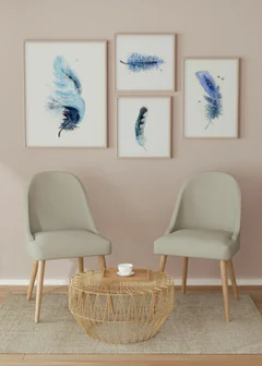 Image of a feather watercolor painting by Shayna Larsen, originals & prints available