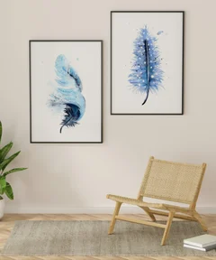 Image of a feather watercolor painting by Shayna Larsen, originals & prints available