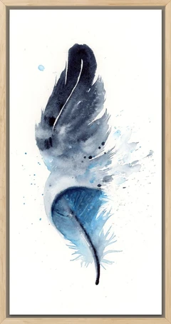 Image of a feather watercolor painting by Shayna Larsen, originals & prints available