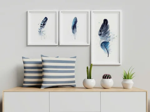 Image of a feather watercolor painting by Shayna Larsen, originals & prints available