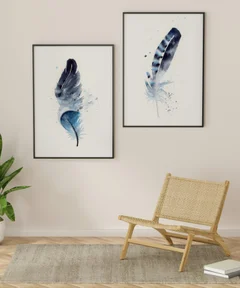 Image of a feather watercolor painting by Shayna Larsen, originals & prints available