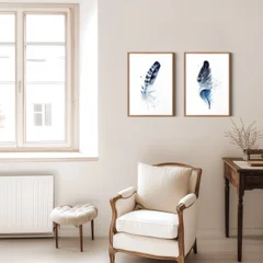 Image of a feather watercolor painting by Shayna Larsen, originals & prints available