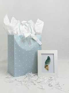 Image of a feather watercolor painting by Shayna Larsen, originals & prints available