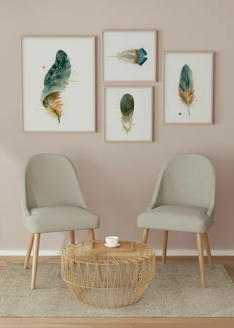 Image of a feather watercolor painting by Shayna Larsen, originals & prints available