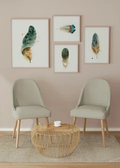 Image of a feather watercolor painting by Shayna Larsen, originals & prints available