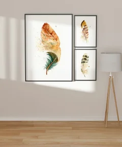 Image of a feather watercolor painting by Shayna Larsen, originals & prints available