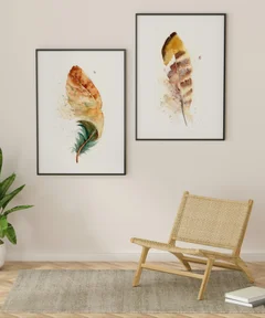 Image of a feather watercolor painting by Shayna Larsen, originals & prints available